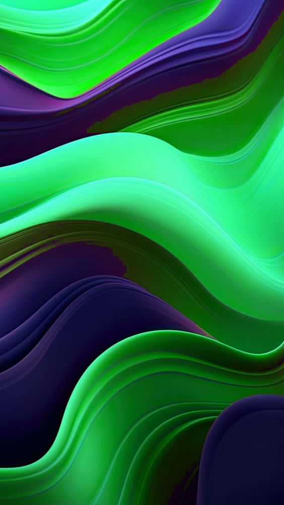 Abstract Purple Green Waves Wallpaper