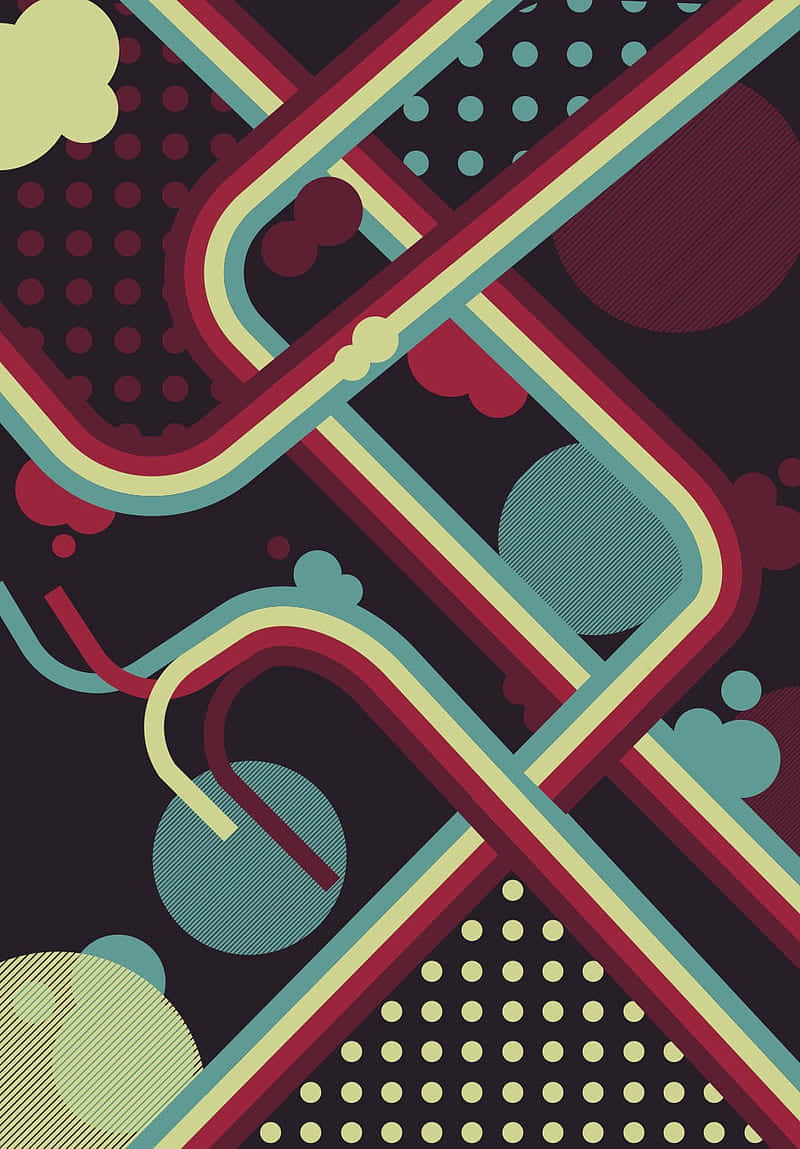 Abstract Retro Line Art Wallpaper