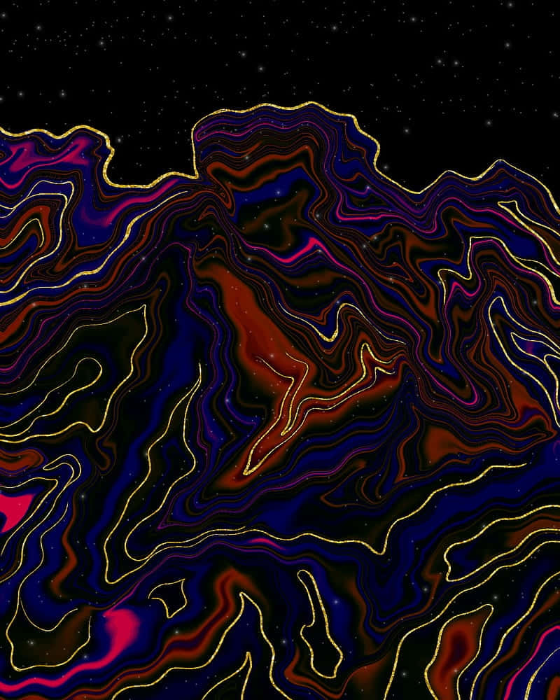 Abstract Starry Night Ripple Art Wallpaper