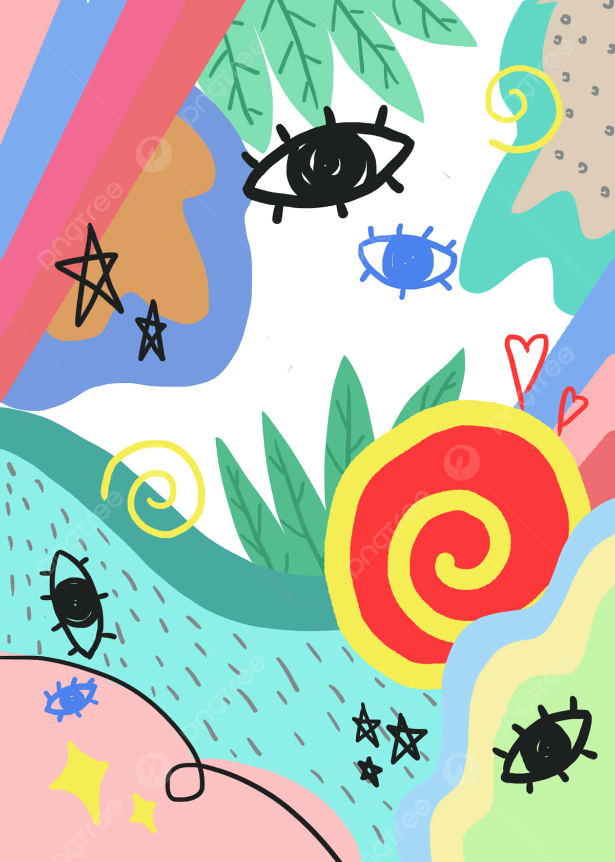 Absurd Colorful Eye Drawing Wallpaper