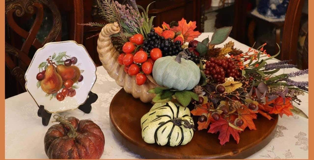 Abundant Fall Cornucopia Display Wallpaper