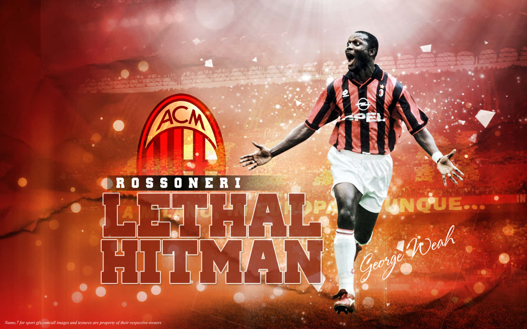 Ac Milan George Weah Lethal Hitman Poster Wallpaper