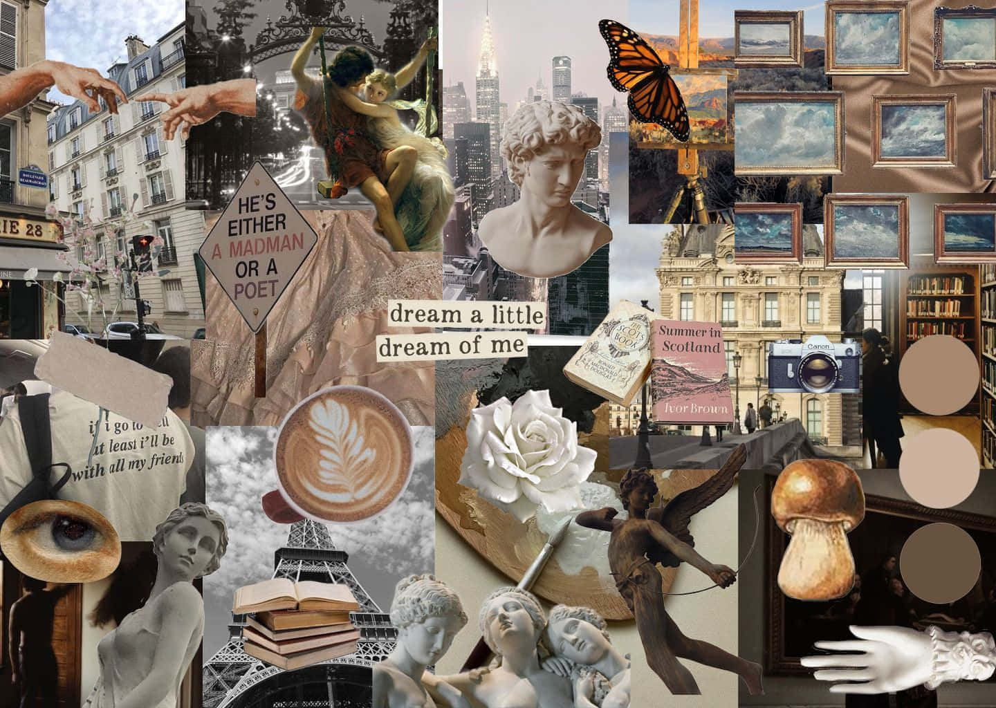 Academia Aesthetic Collage Wallpaper