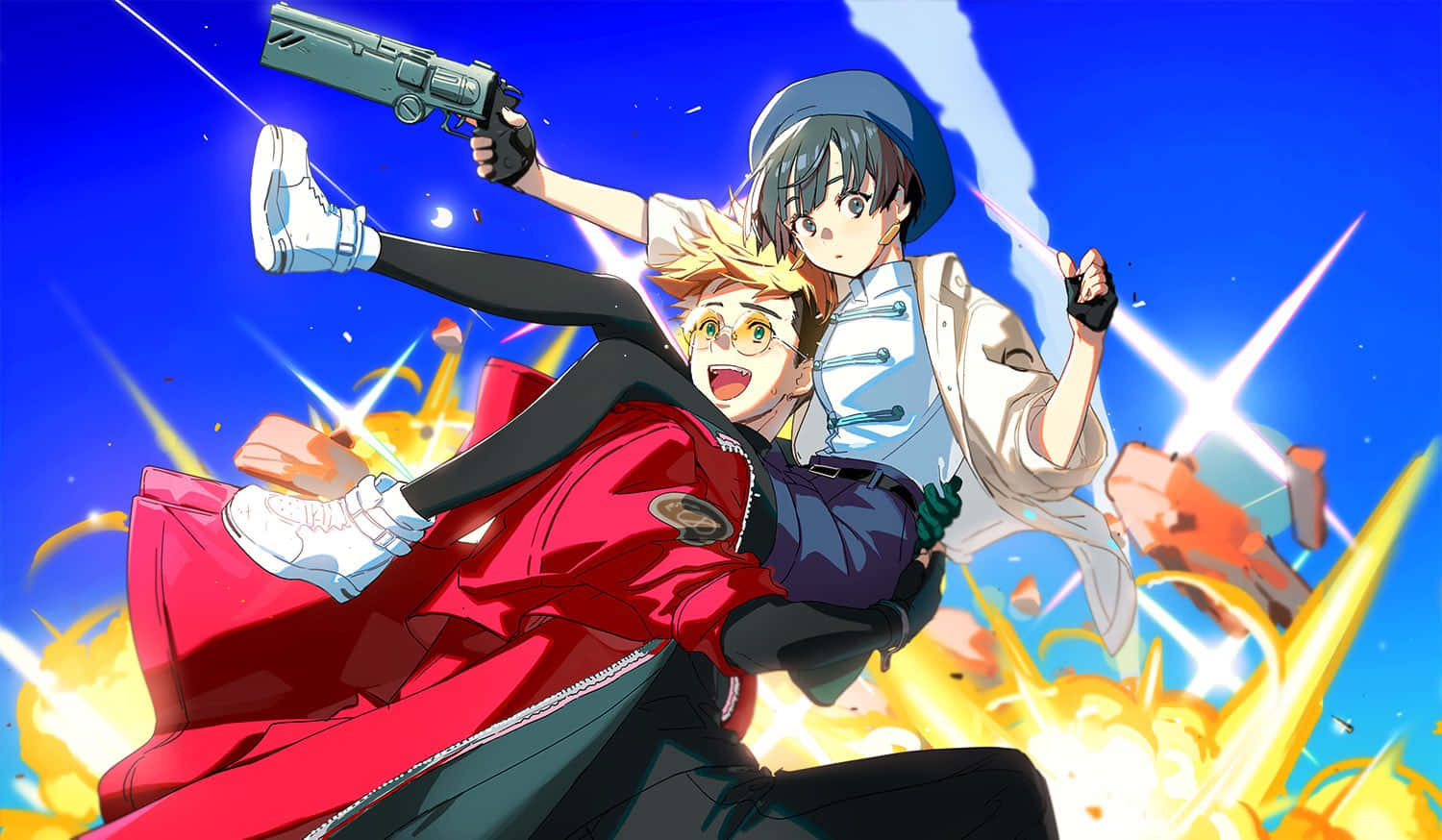 Action Packed Anime Duo Wallpaper