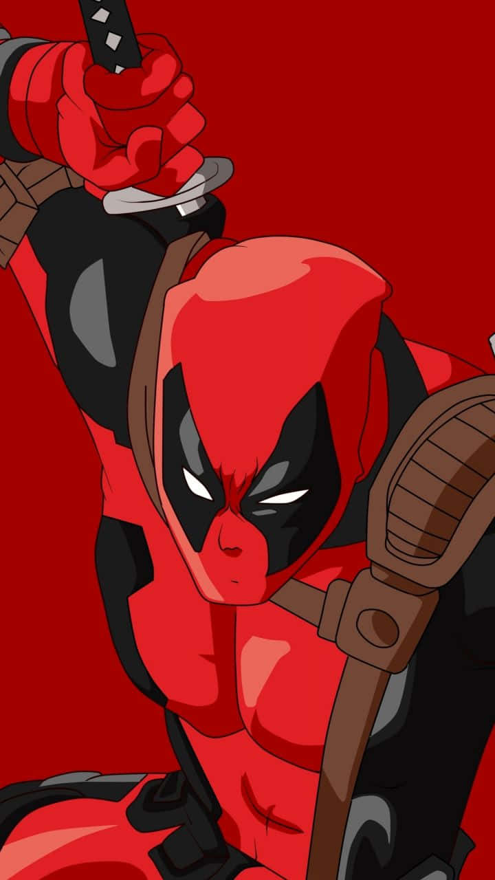 Action-packed Deadpool Cartoon Wallpaper Wallpaper