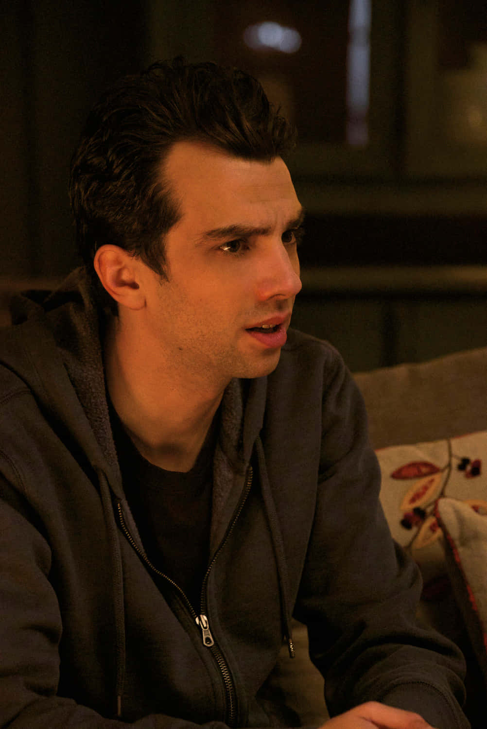 Actor Jay Baruchel Looking Dapper In A Blue Collared Shirt Wallpaper