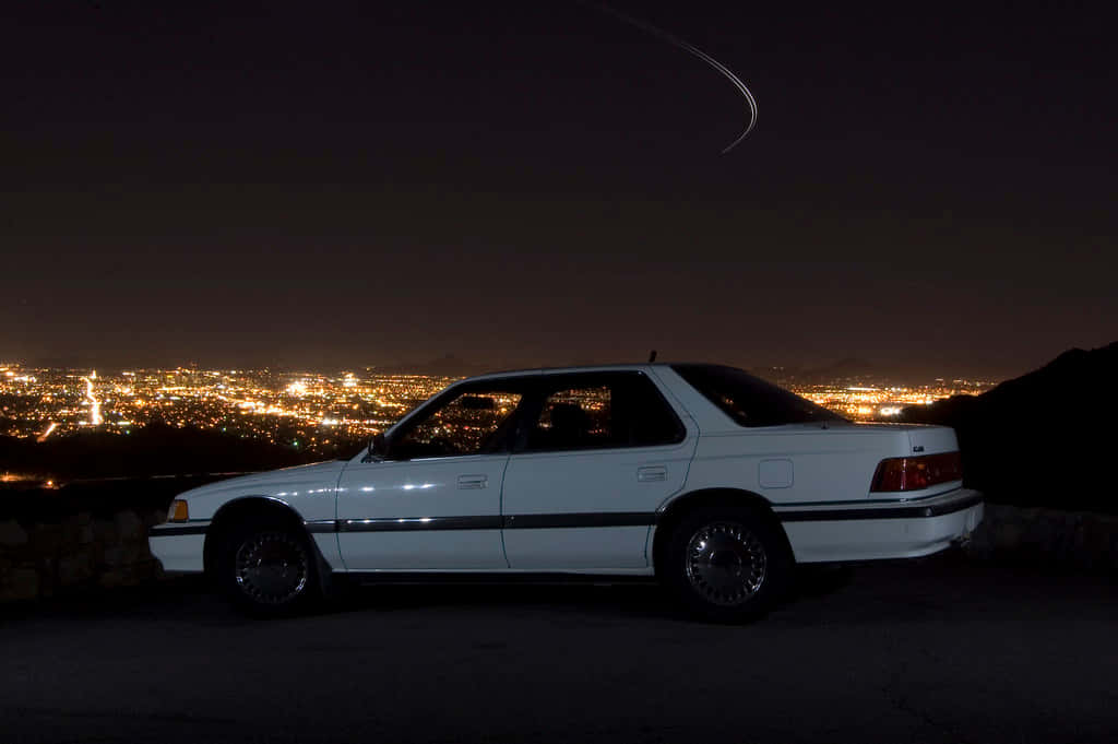 Acura Vigor Nighttime City Backdrop Wallpaper