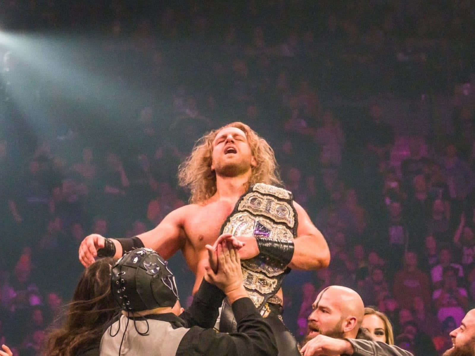 Adam Page Celebrating His Win Wallpaper