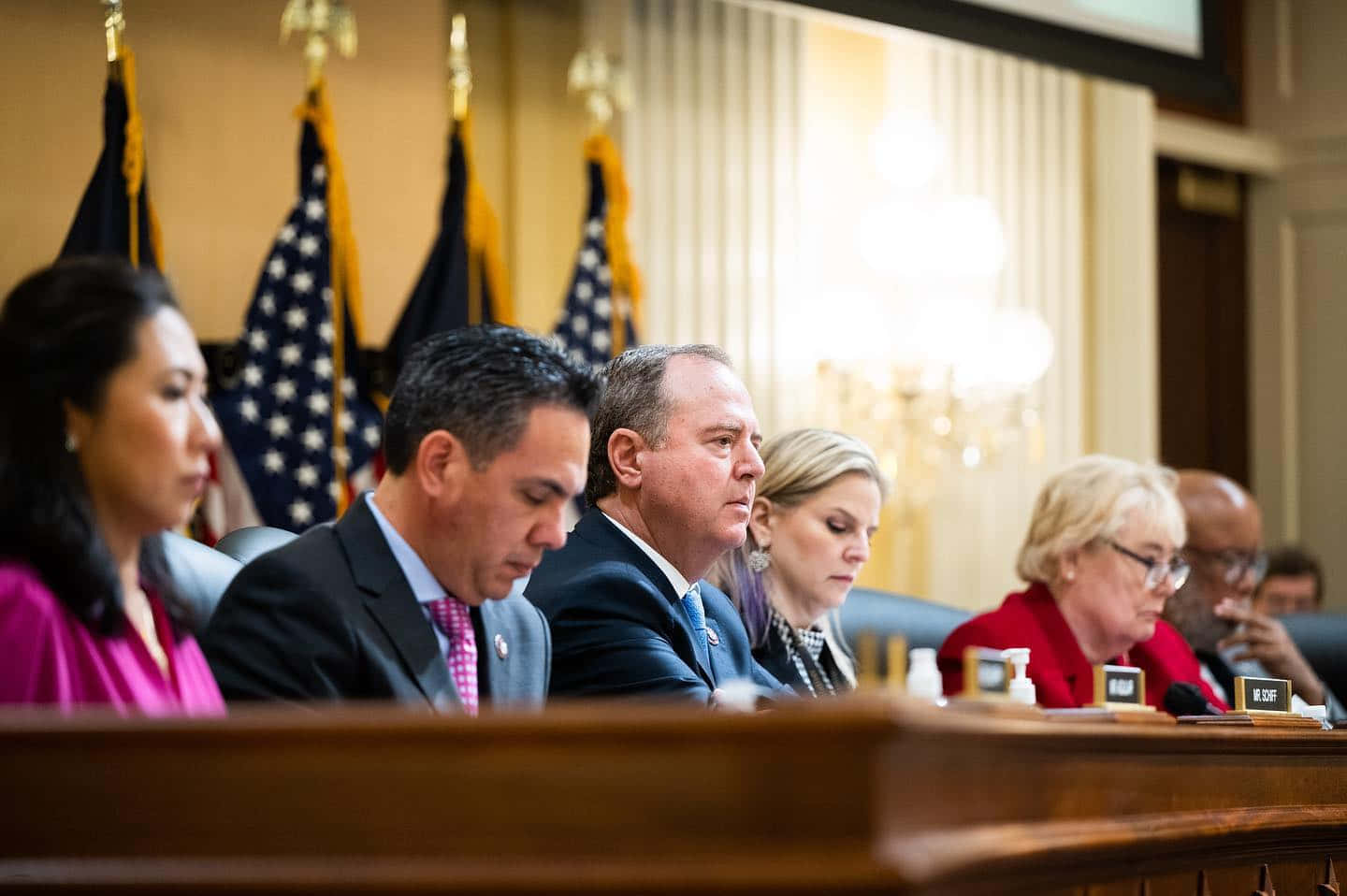 Adam Schiff In A Government Hearing Wallpaper