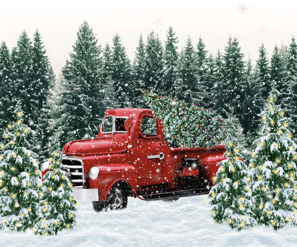 Adding Some Retro Flare To The Holidays With This Vintage Truck Christmas. Wallpaper