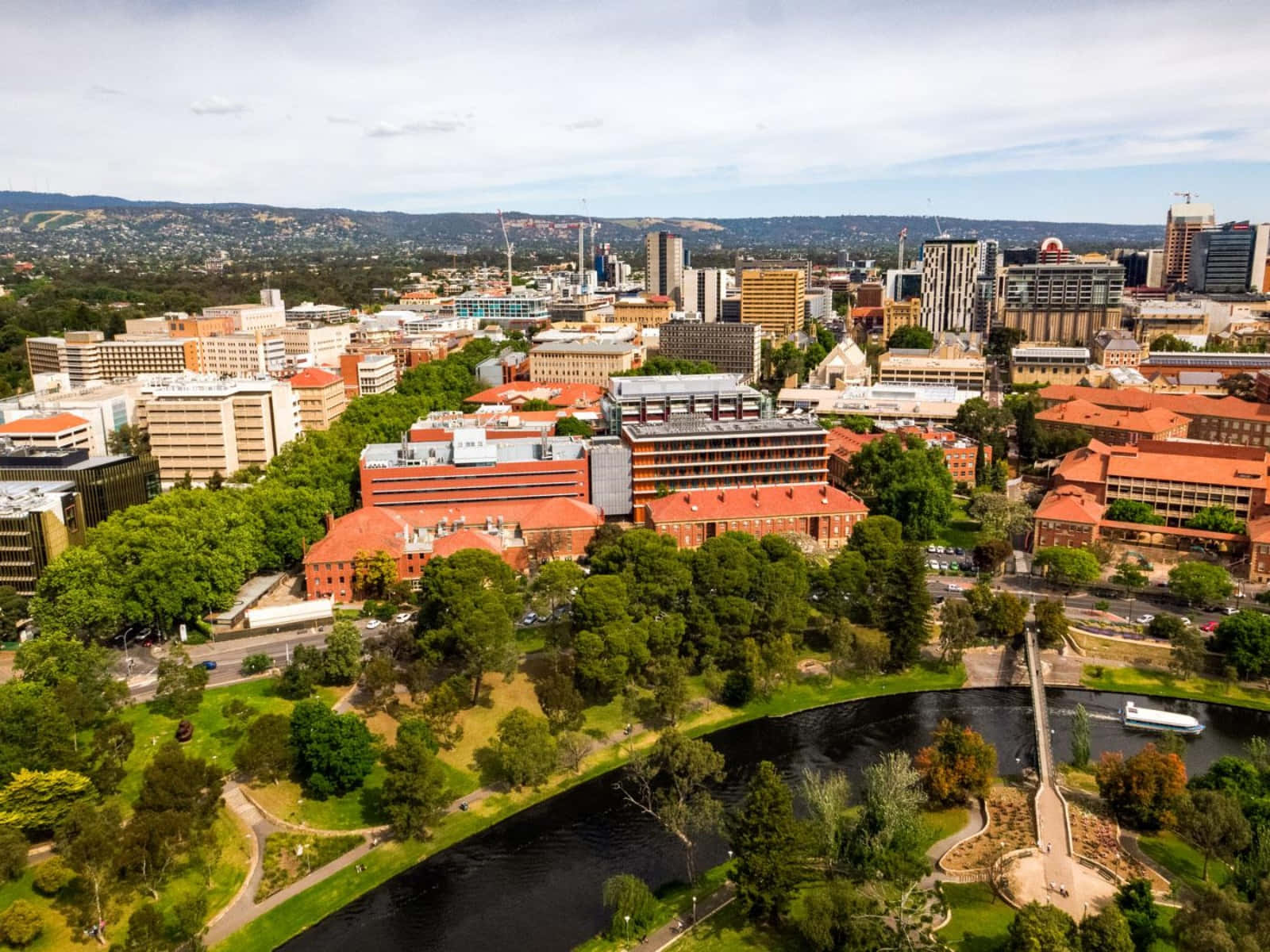 Adelaide Cityscape Aerial View Wallpaper