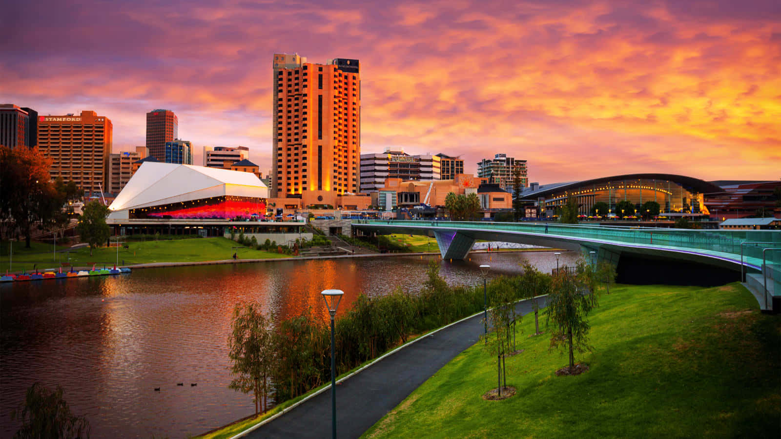 Adelaide Festival Centre Sunset Skyline Wallpaper