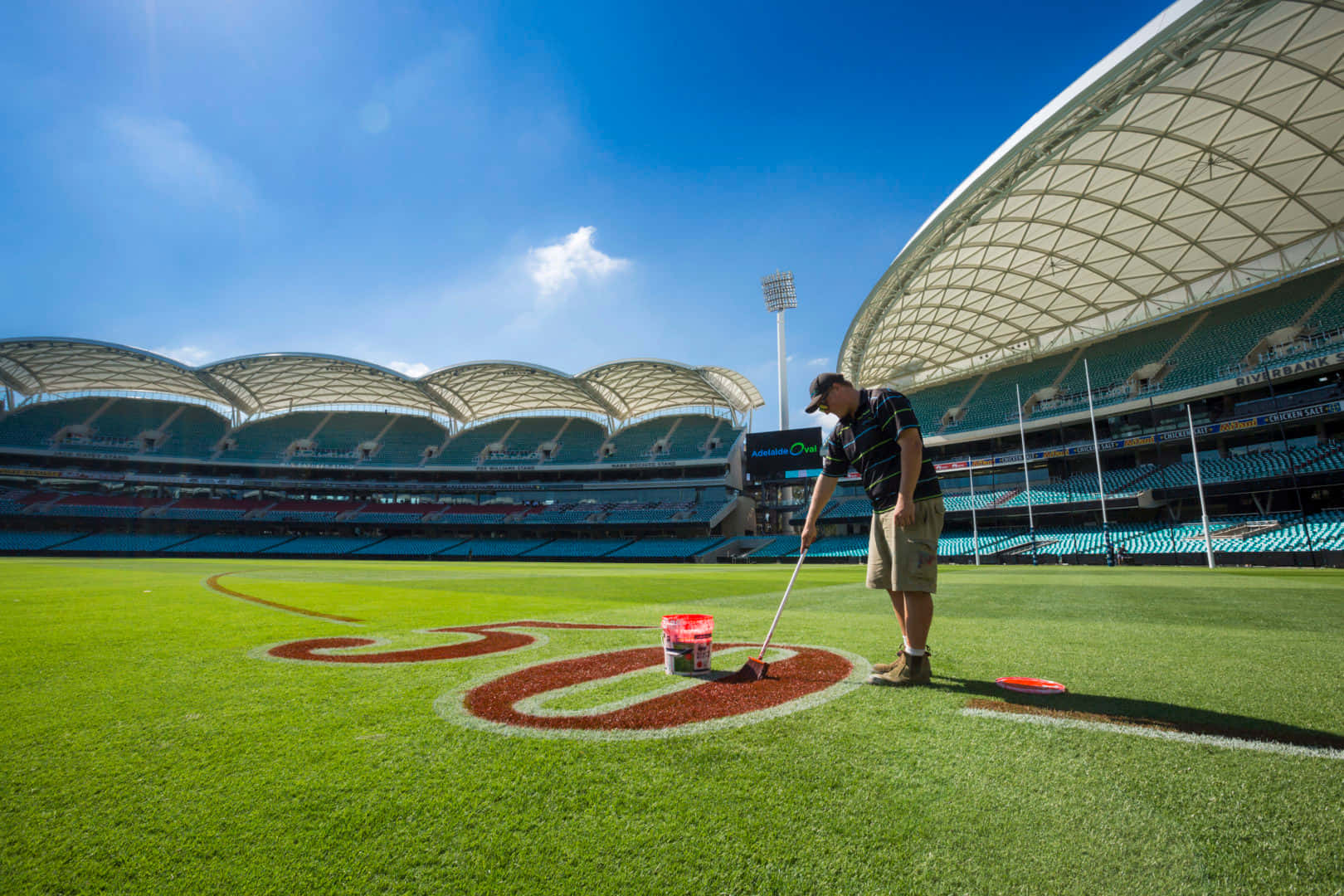 Adelaide Oval Groundskeeper Preparation Wallpaper