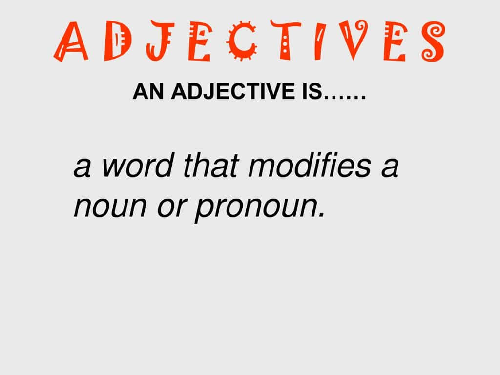 Adjectives Educational Poster Wallpaper