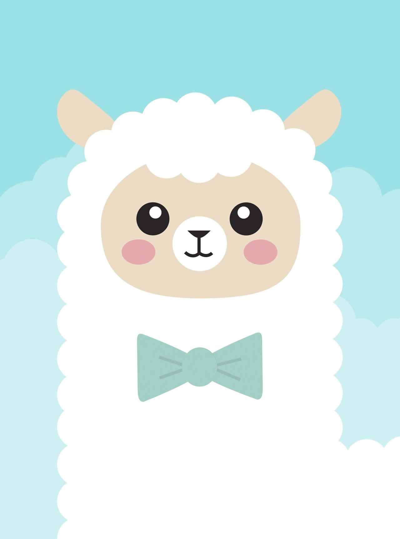 Adorable And Colorful Kawaii Llama Illustration Wallpaper