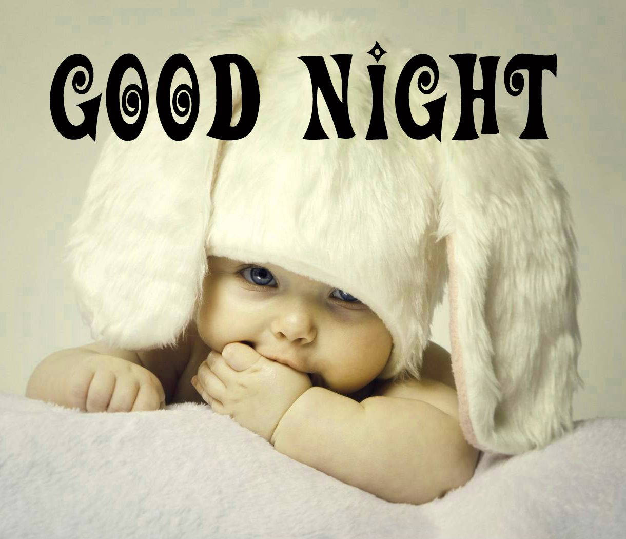 Adorable Baby Good Night Greeting Wallpaper