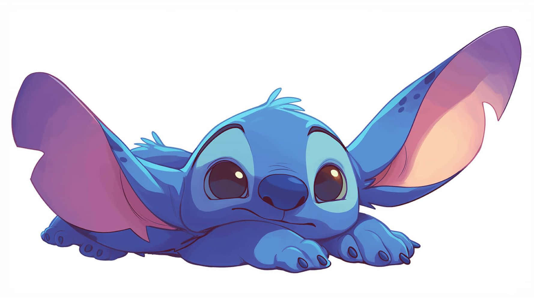 Adorable Blue Stitch Illustration Wallpaper