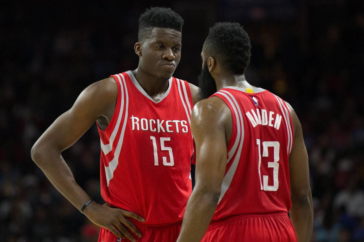 Adorable Clint Capela Inside Basketball Court Wallpaper