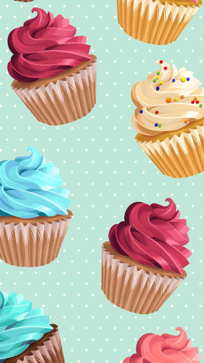 Adorable Cupcake With Wooden Background And Heart Topping Wallpaper