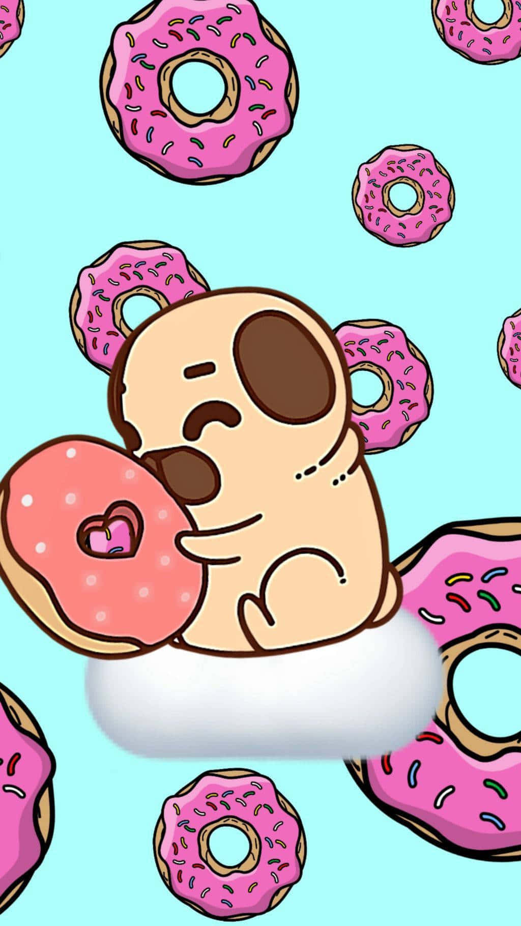 Adorable Donut With A Smile Wallpaper