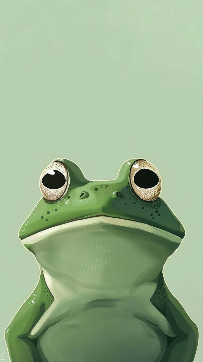 Adorable_ Green_ Frog_ Wallpaper Wallpaper