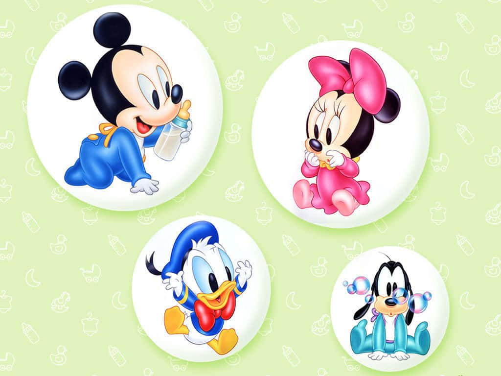 Adorable Group Of Cute Cartoon Characters Smiling Together Wallpaper