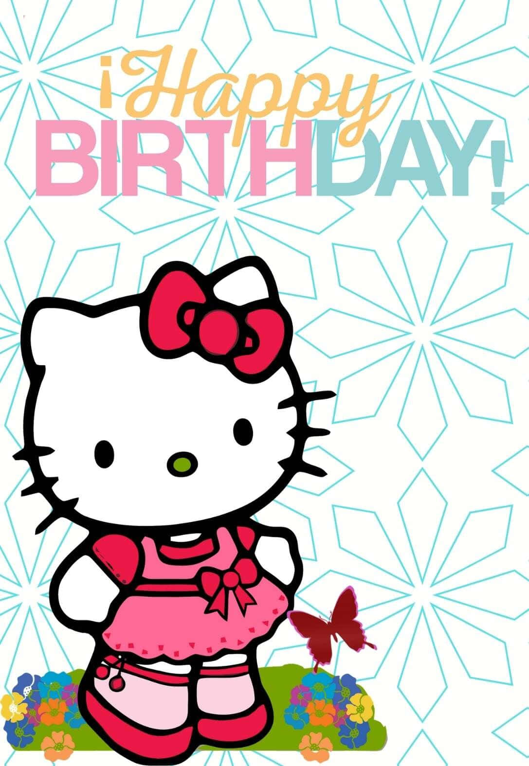 Adorable Hello Kitty Birthday Celebration Wallpaper