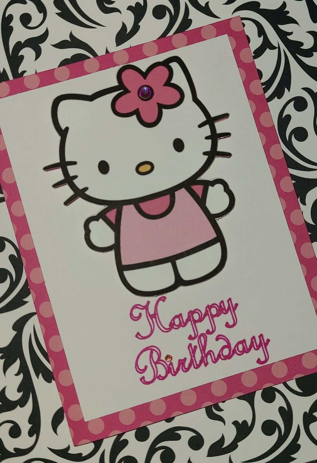 Adorable Hello Kitty Celebrating Birthday Wallpaper