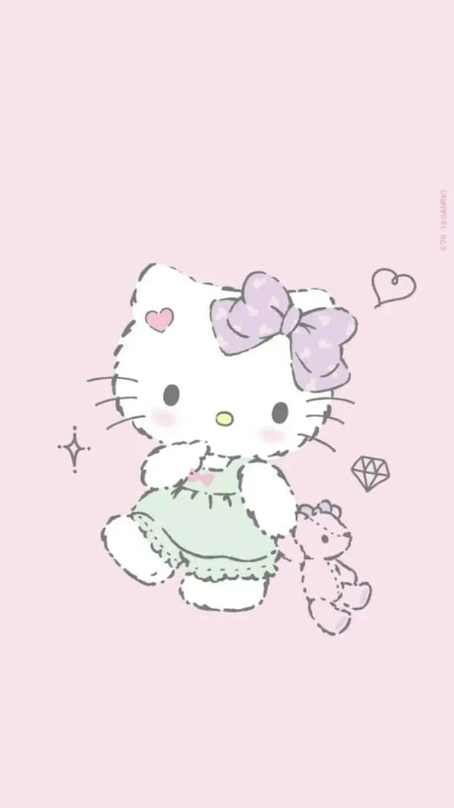 Adorable Hello Kitty In A Kawaii World Wallpaper