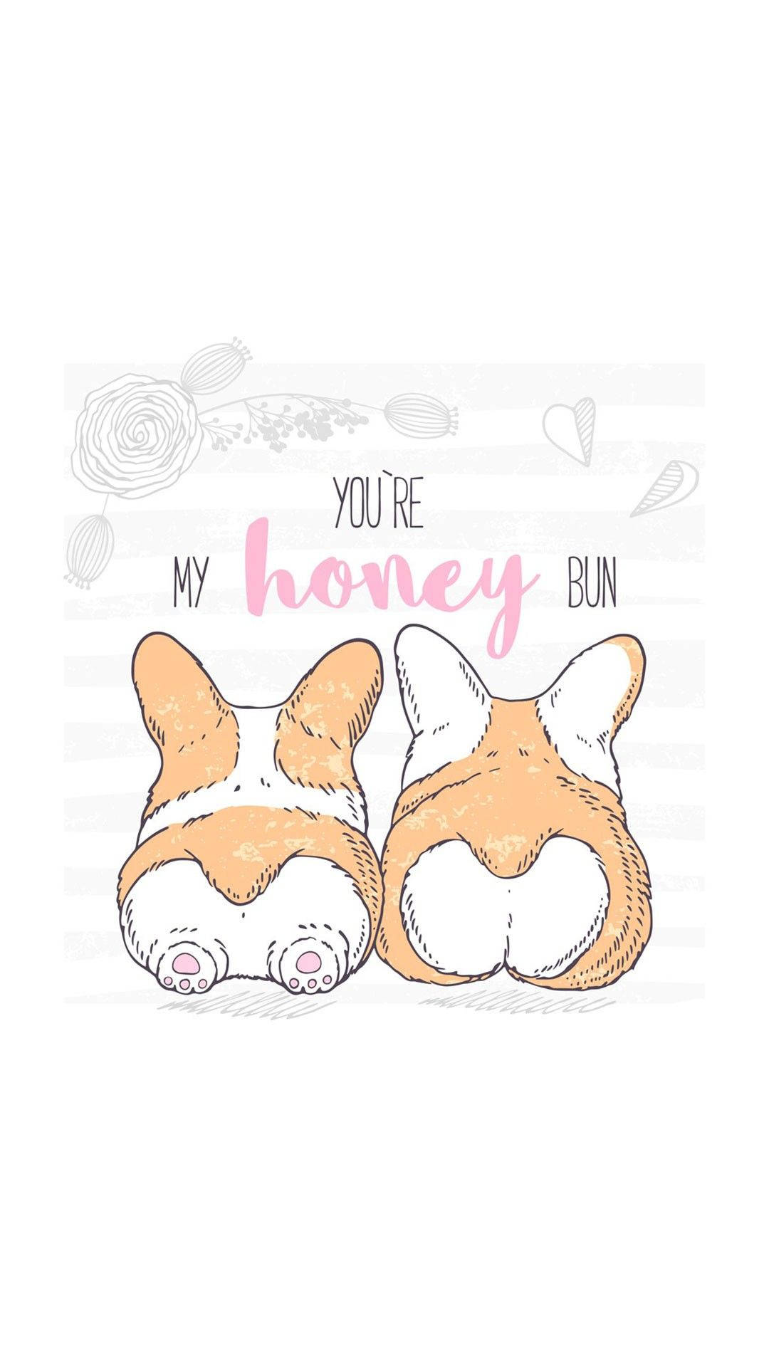 Adorable Illustrated Corgi Butts Wallpaper