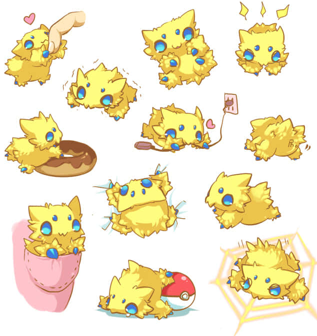 Adorable Joltik Demonstrating Powerful Charge Wallpaper