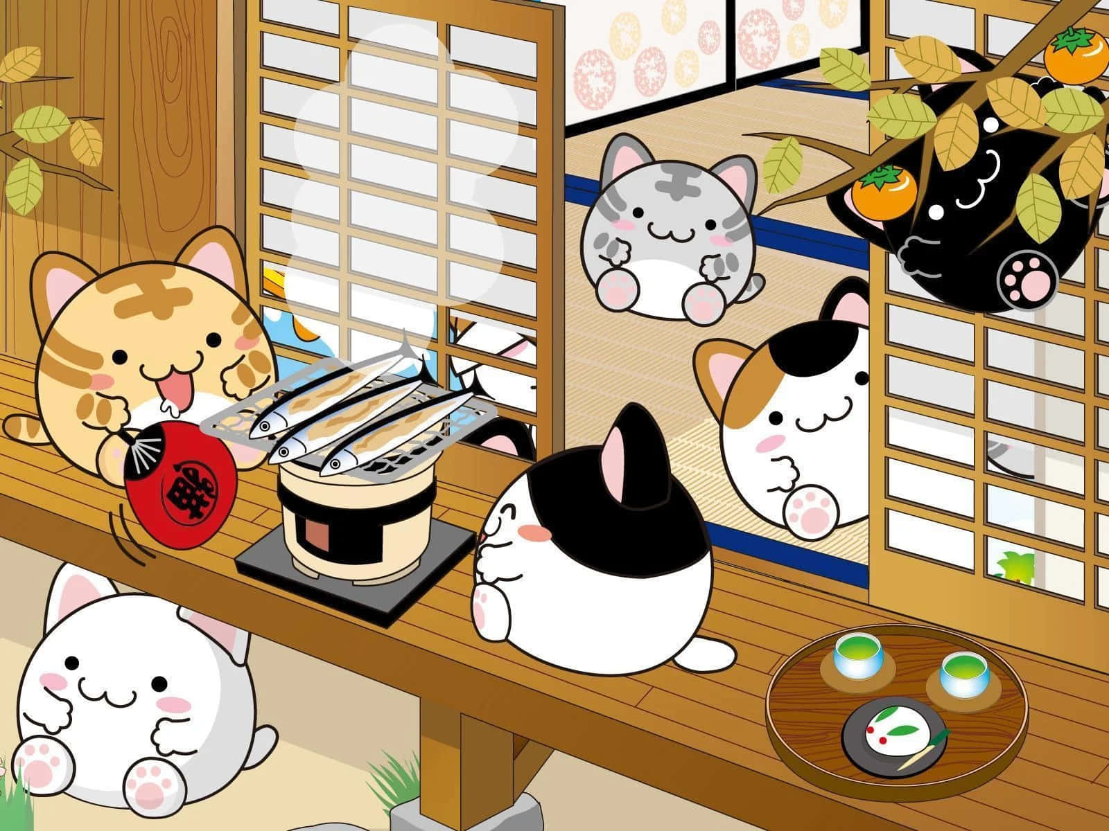 Adorable Kawaii Bento Box With Cute Japanese Food Wallpaper