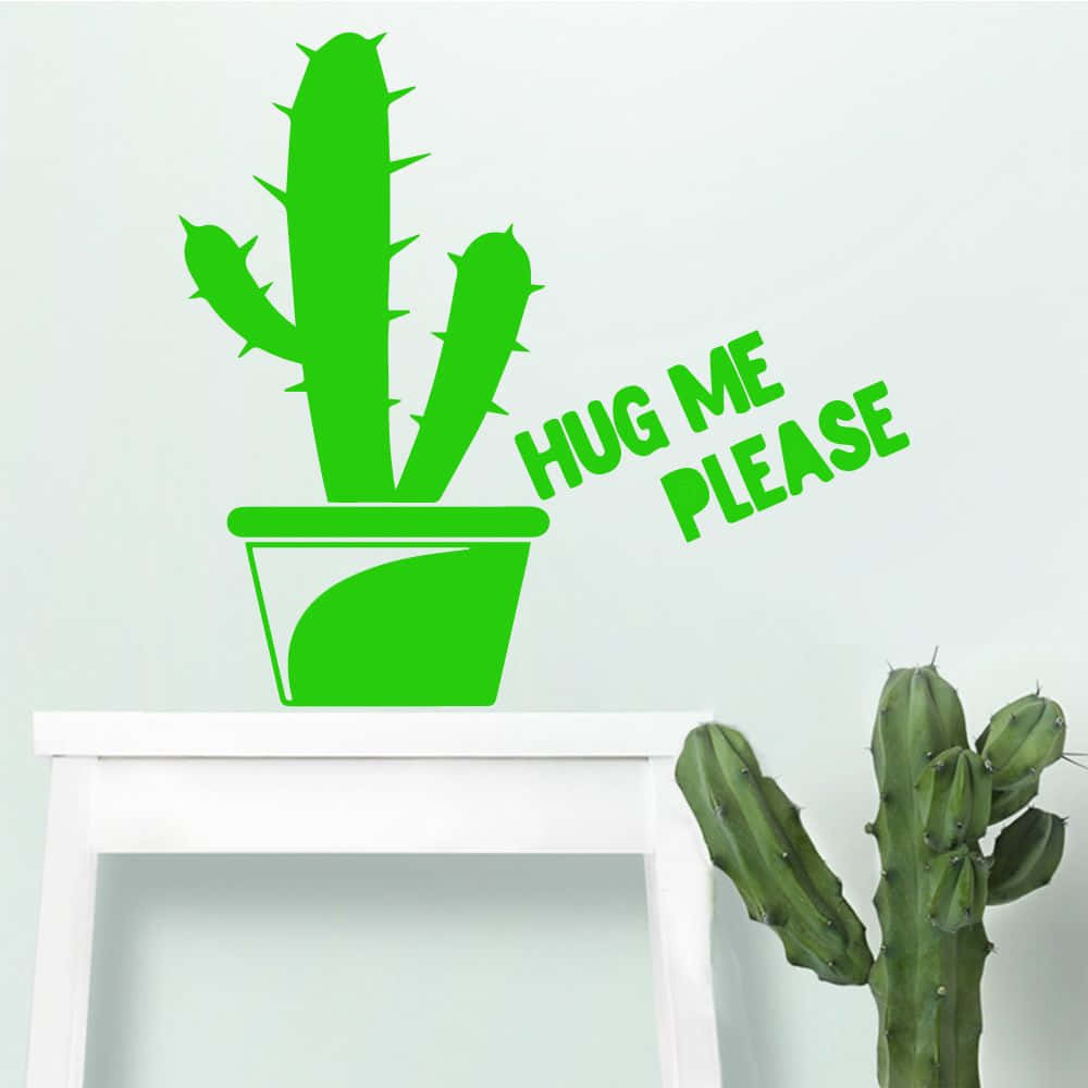 Adorable Kawaii Cactus Illustration Wallpaper