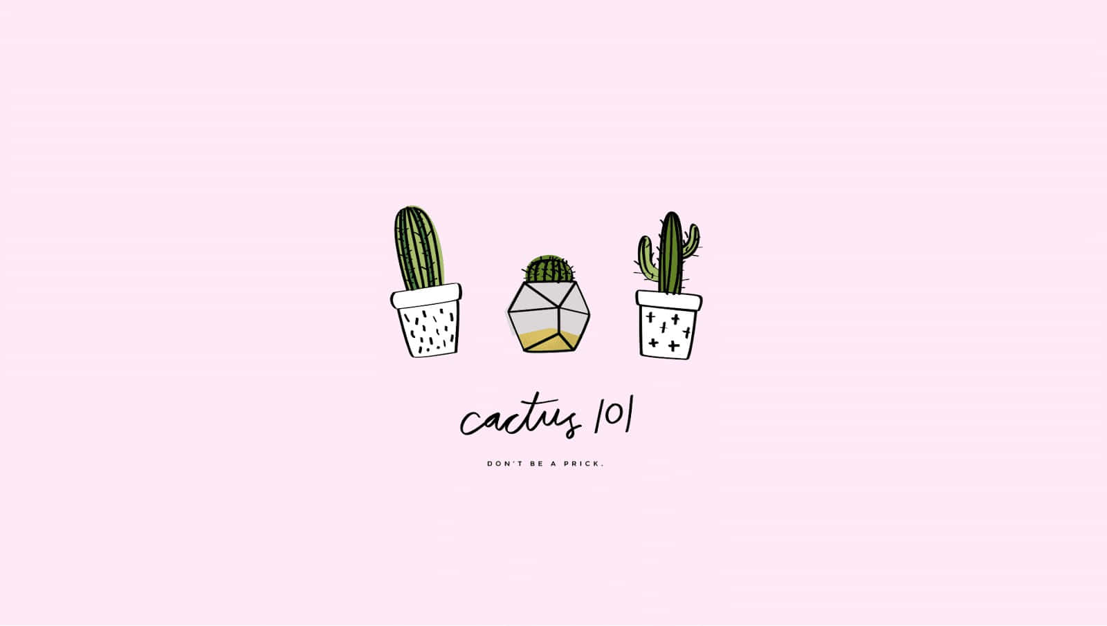 Adorable Kawaii Cactus Illustration Wallpaper