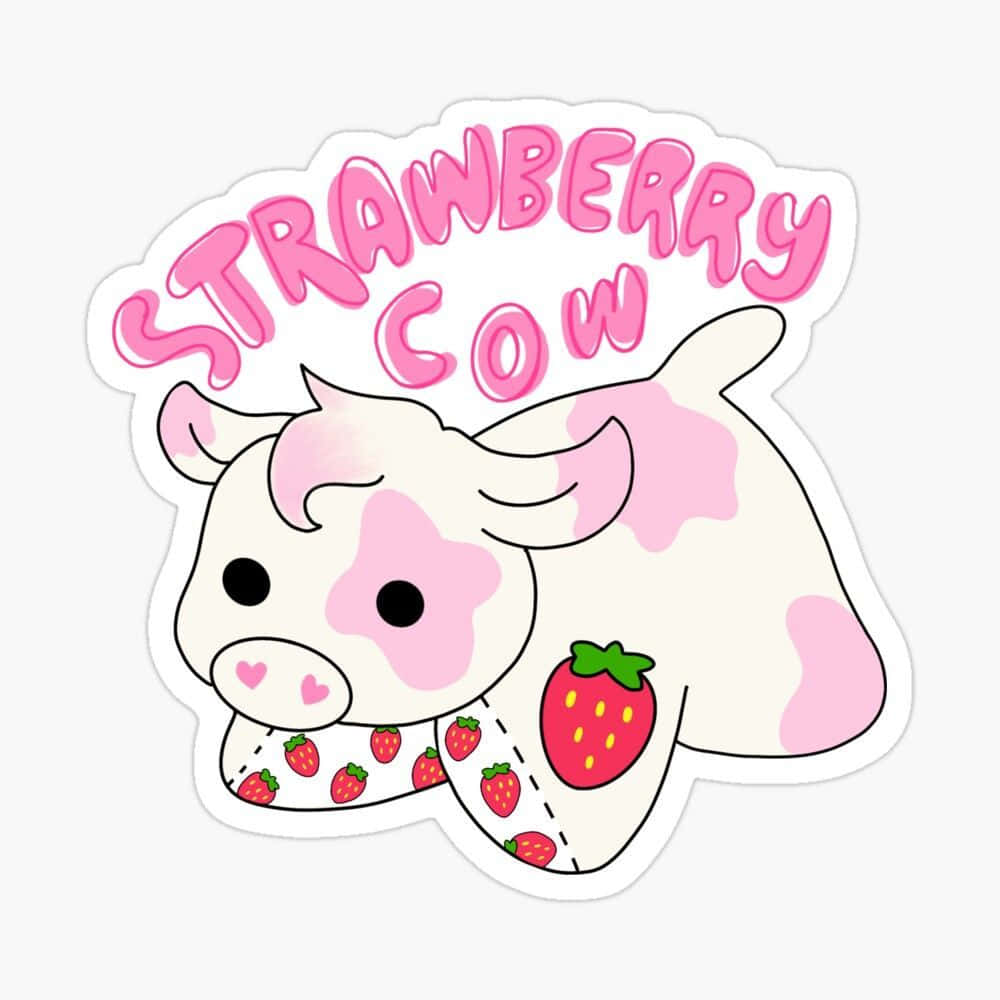 Adorable Kawaii Cow Illustration Wallpaper