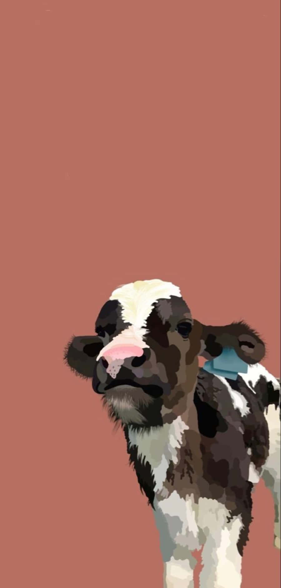 Adorable Kawaii Cow Illustration Wallpaper