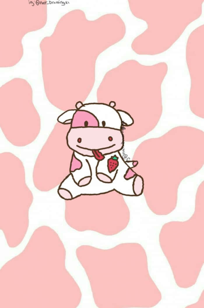 Adorable Kawaii Cow Wallpaper