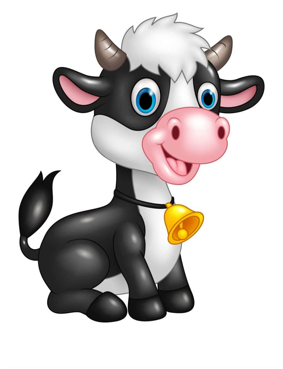 Adorable Kawaii Cute Cow Illustration Wallpaper