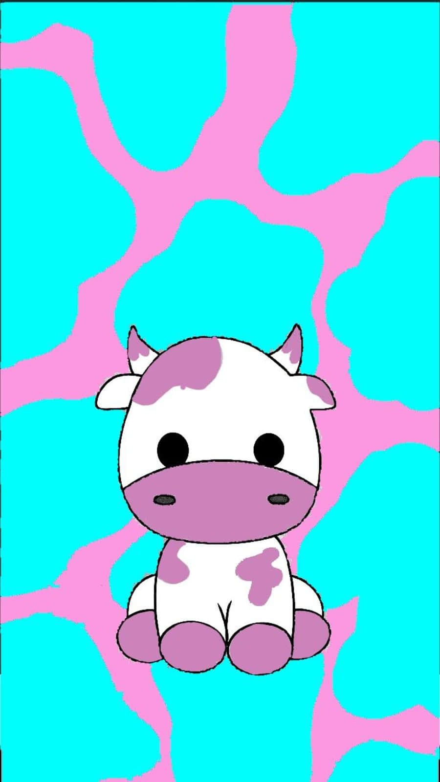 Adorable Kawaii Cute Cow Illustration Wallpaper