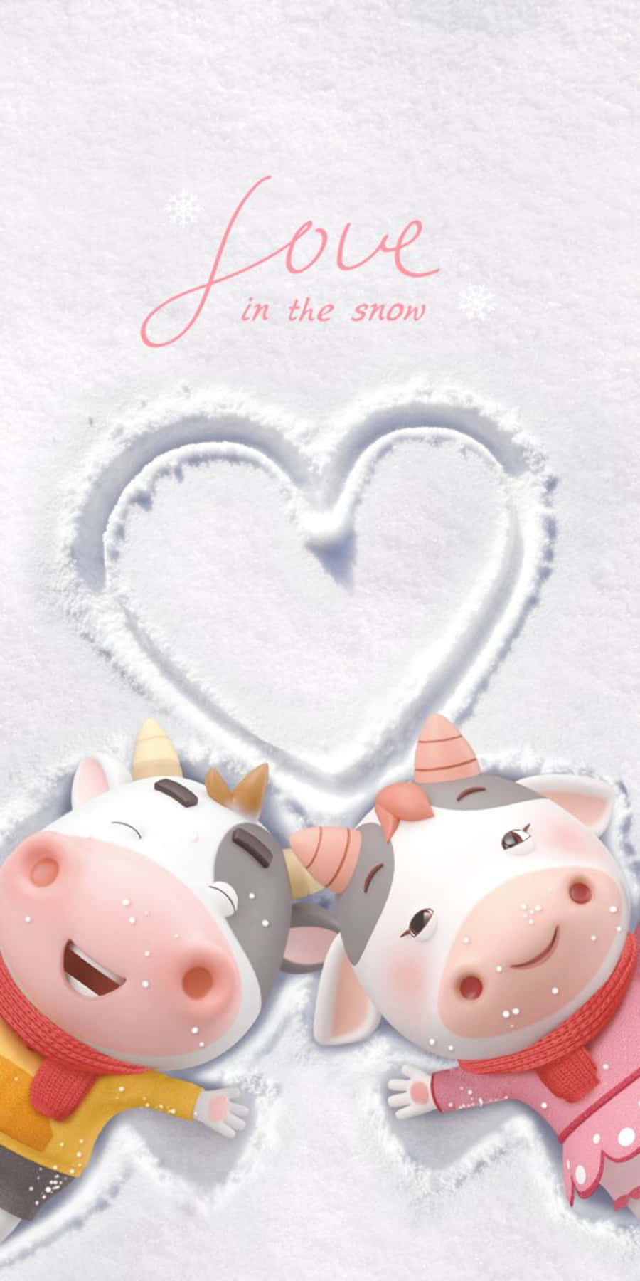 Adorable Kawaii Cute Cow Illustration Wallpaper