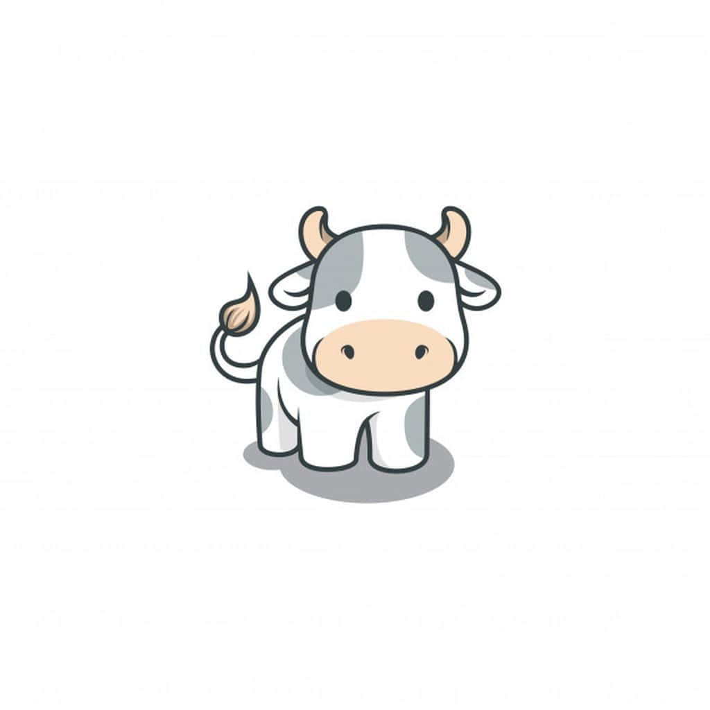 Adorable Kawaii Cute Cow Illustration Wallpaper