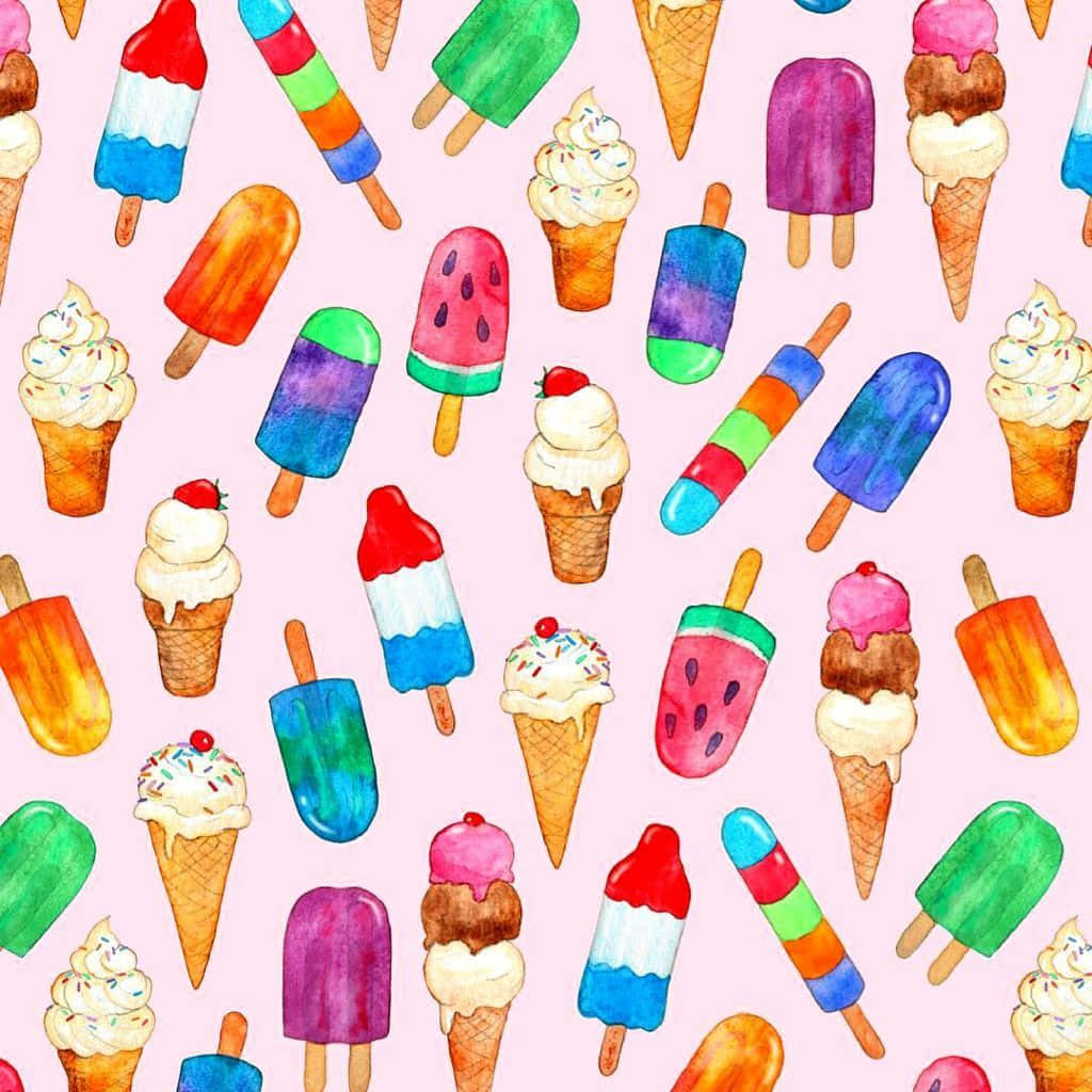 Adorable Kawaii Desserts With Colorful Toppings Wallpaper