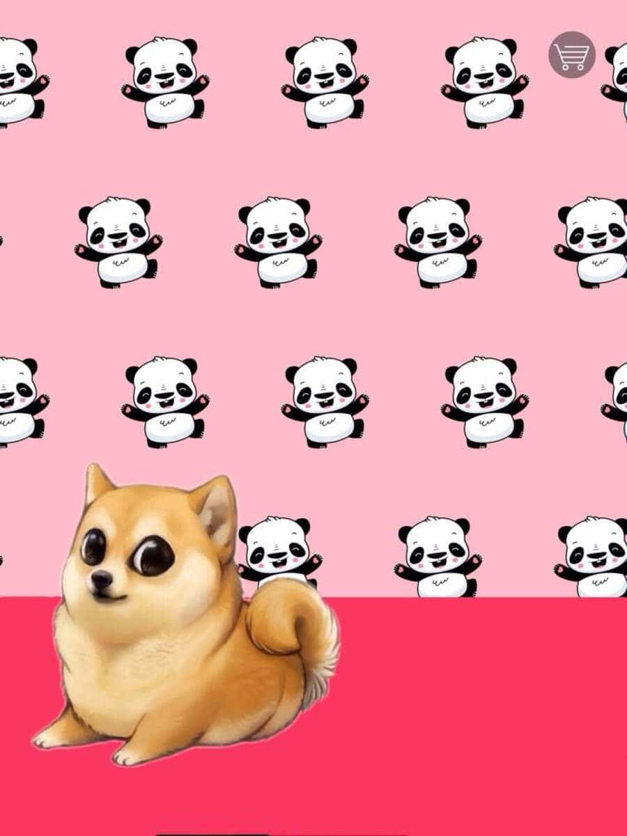 Adorable Kawaii Dog Illustration Wallpaper