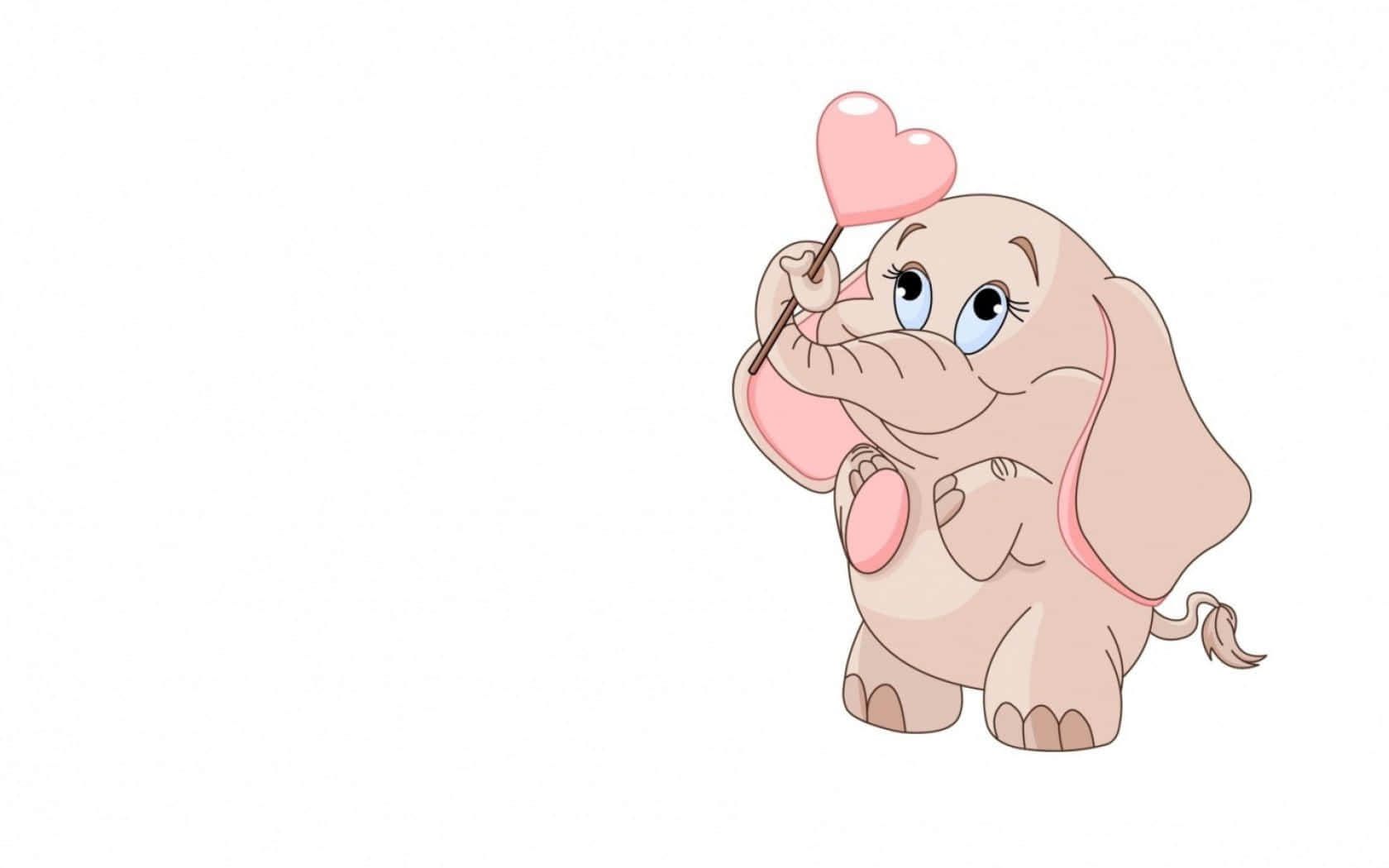 Adorable Kawaii Elephant Illustration Wallpaper