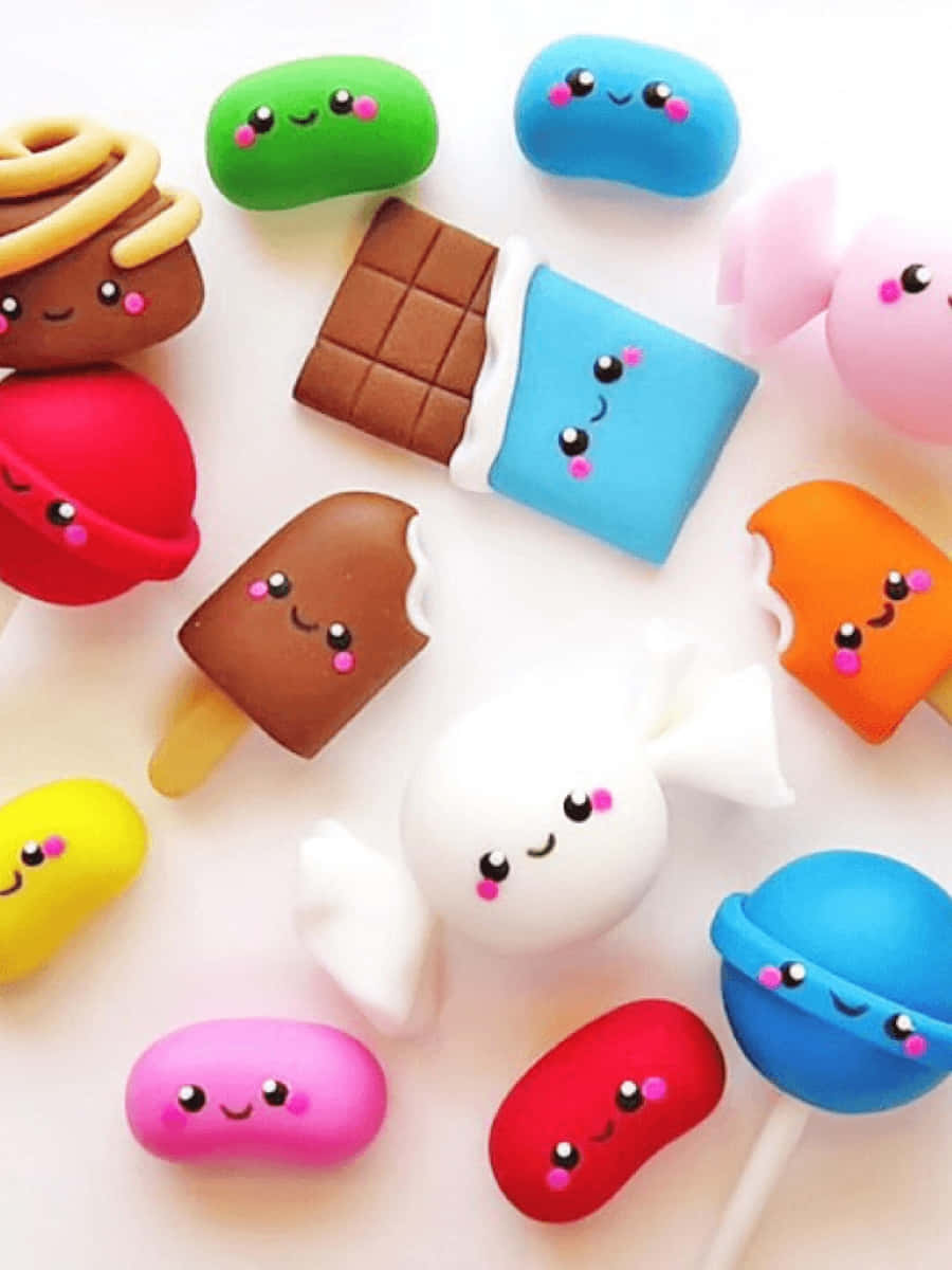 Adorable Kawaii Food Collection Wallpaper