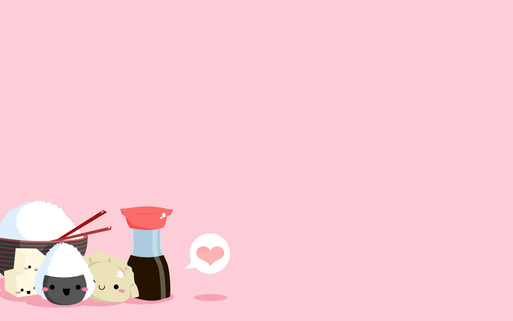 Adorable Kawaii Japanese Characters Gathering Wallpaper