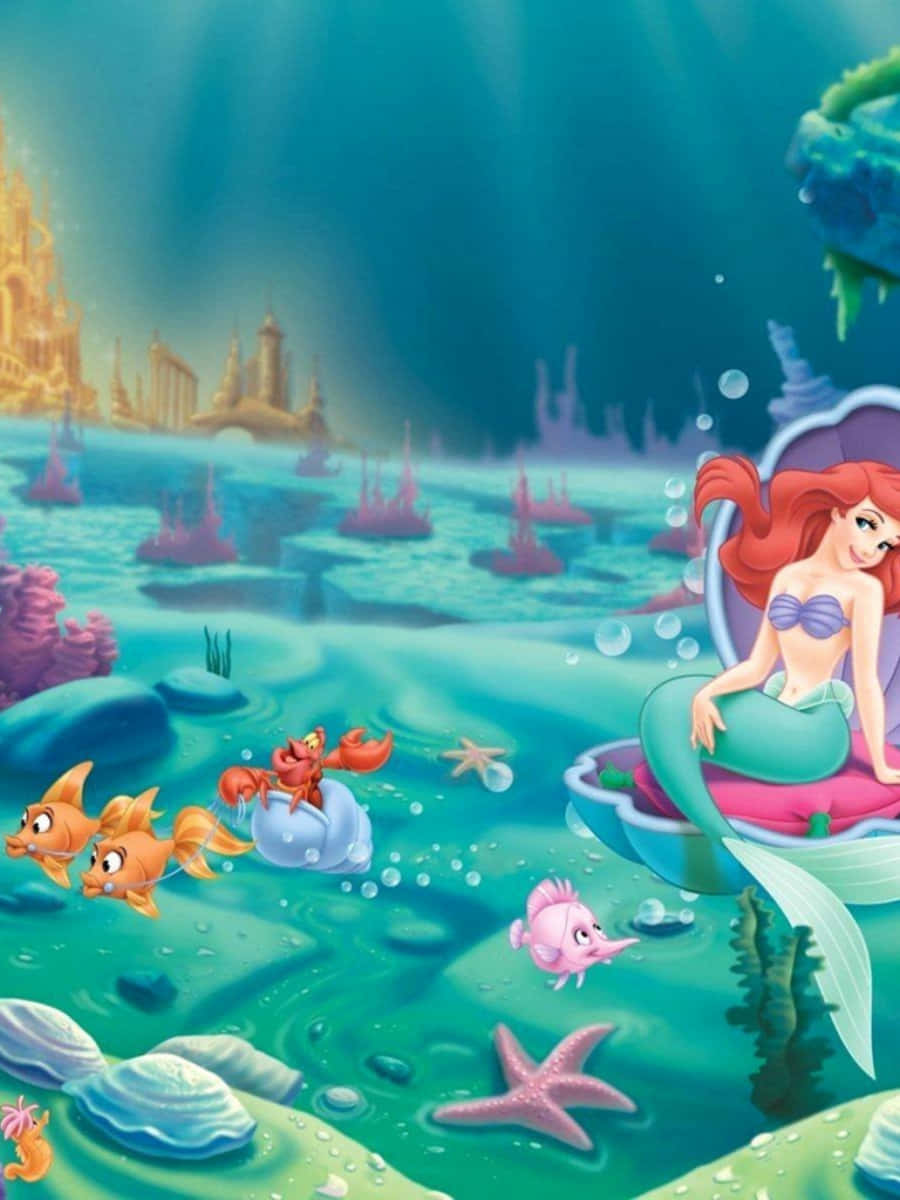 Adorable Kawaii Mermaid Exploring The Magical Underwater World Wallpaper