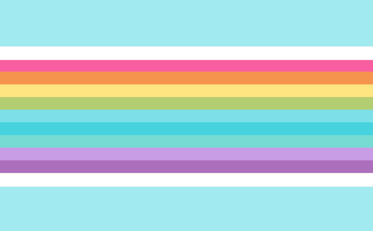 Adorable Kawaii Rainbow On A Cloudy Sky Wallpaper