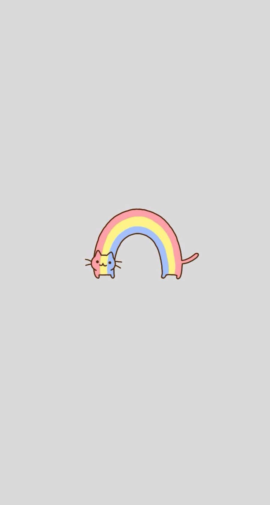 Adorable Kawaii Rainbow Wallpaper Wallpaper