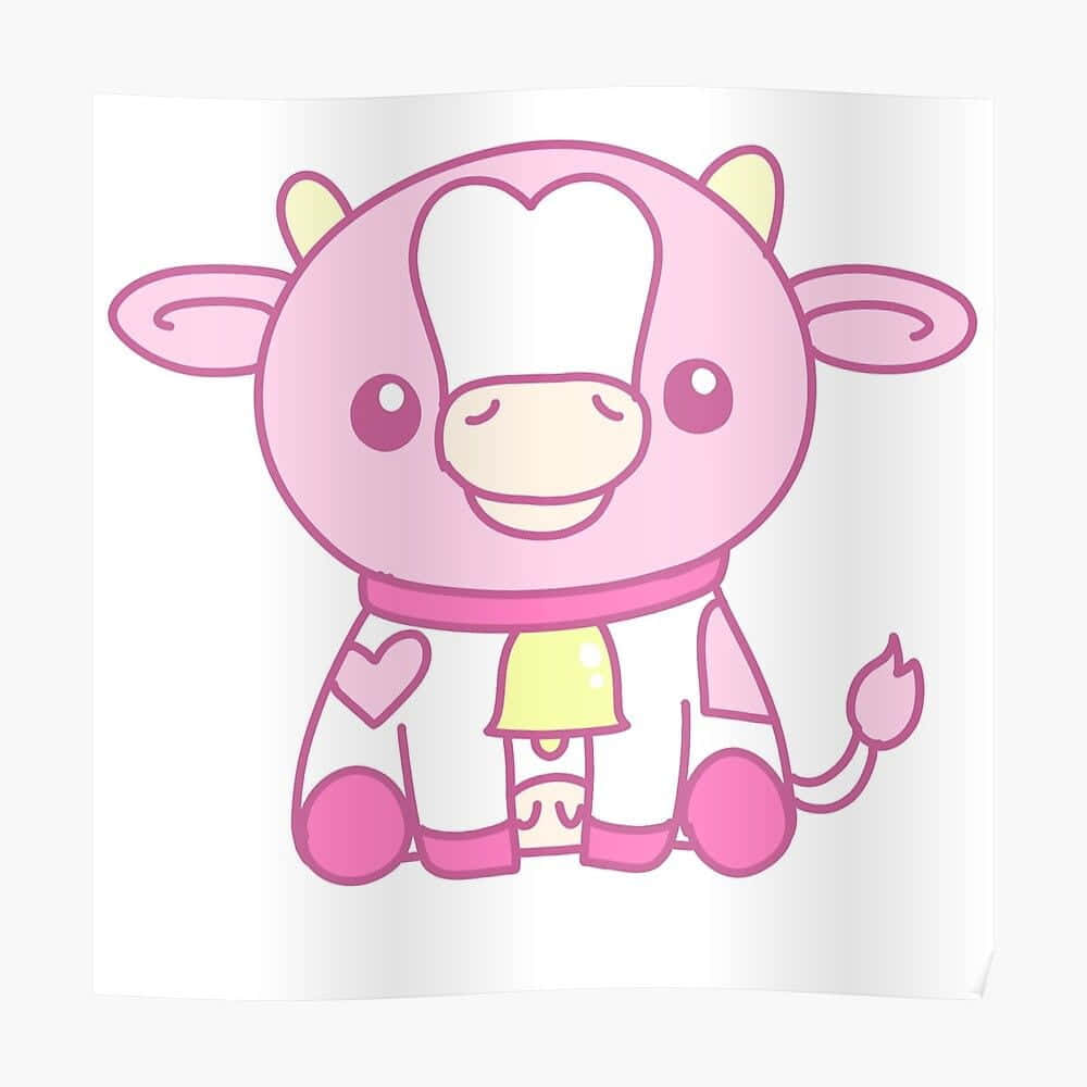 Adorable Kawaii Strawberry Cow Wallpaper Wallpaper